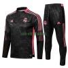 Real Madrid Ensemble Sweat d'Entraînement Quarter-Zip 22-23 Noir Rouge Pour Enfant